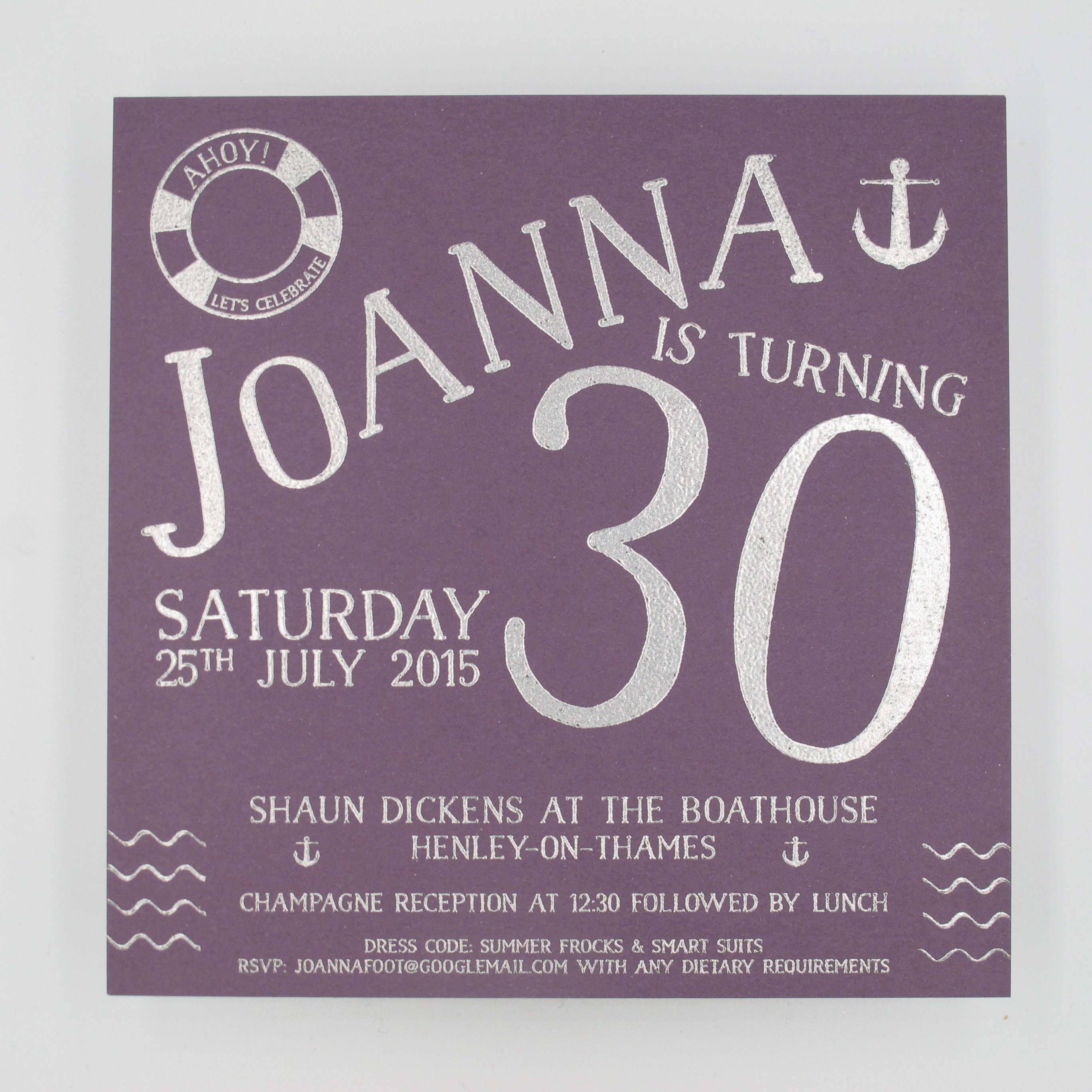 Nautical 30th Birthday Party Invitation Design