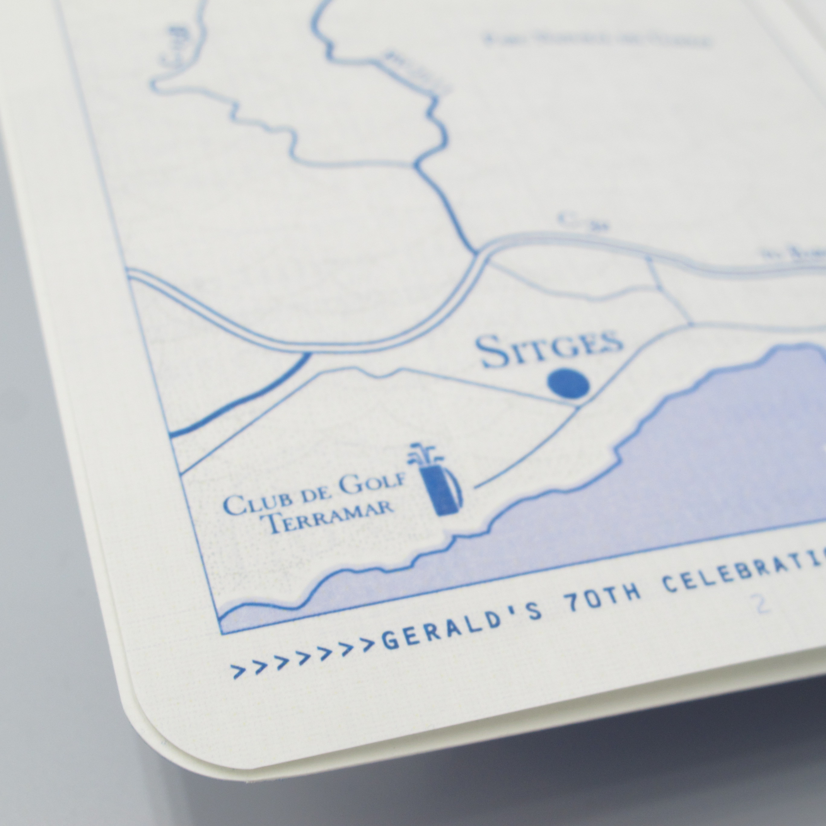 Bespoke Passport Map Detail from 70th Birthday Inva