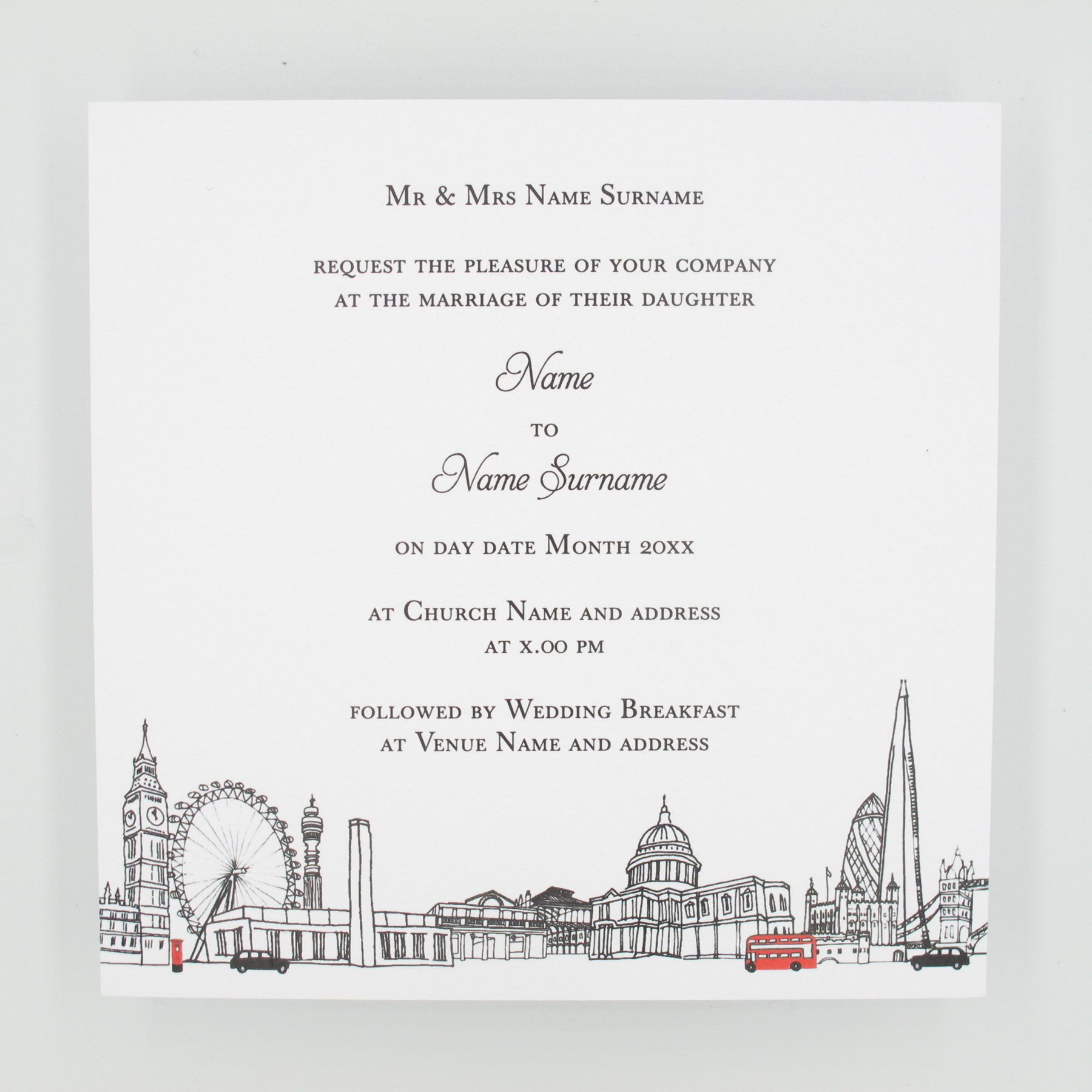 London landmark wedding invitations