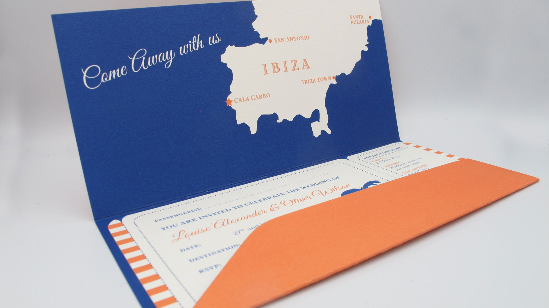 Ibiza Boarding Pass Wedding Invitations