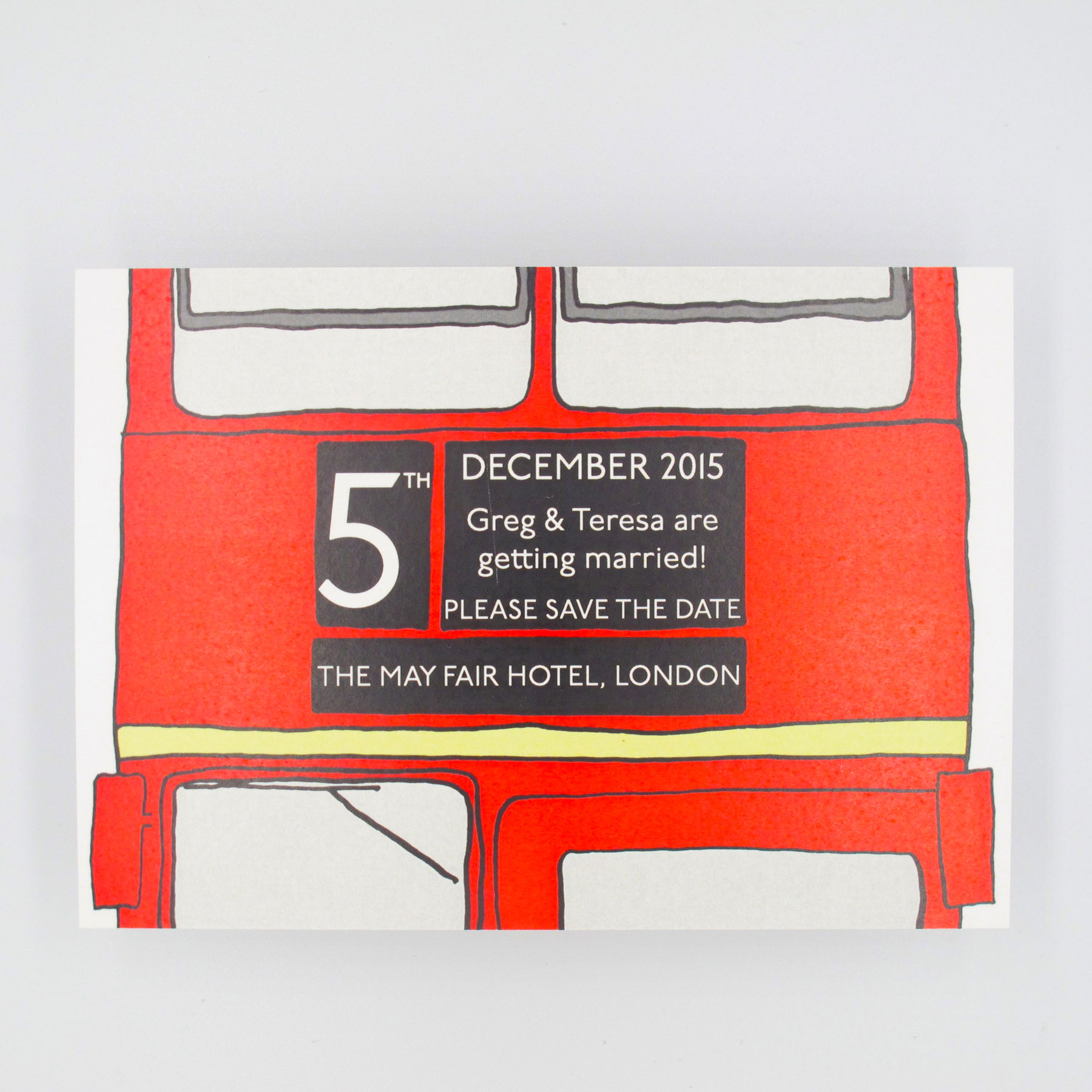 London Bus Save the Date cards