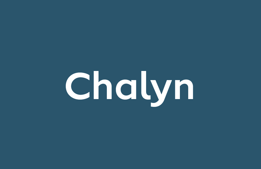 Chalyn HR Logo - petrol blue background with white writing